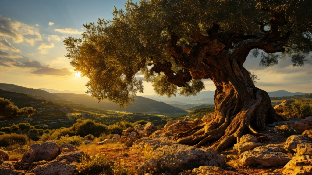 מחפשים - עץ זית בשקיעה Searching for - Olive tree at sunset time